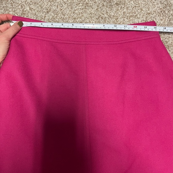 NWOT J. Crew Natasha Double Serge Wool Skirt Pink Magenta Size 4 - Picture 5 of 6